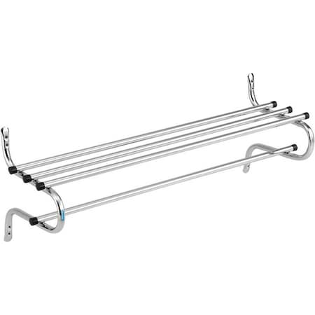 Interion By Global Industrial Interion Wall Mount Coat & Towel Rack With Shelf, 48inW, Chrome 695827